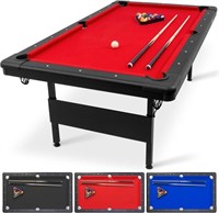 GoSports 7 ft Billiards Table w/accessories, Red