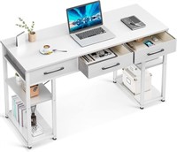Office Small Computer Desk: White, 48"x16"