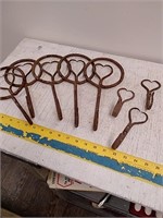 Group of handmade heart hooks