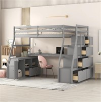 Wooden Loft Bed, Twin, Espresso