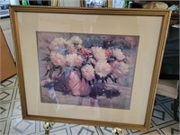 VTG Floral Bouquet Framed Art