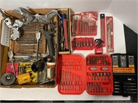 LARGE LOT OF DRILL BITS, HOLE SAWS, ALLEN WRENCHES