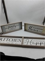4 family kitchen happy home signs