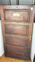 4 panel wood door, dark stain, 48x24