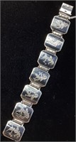 VTG. STERLING SIAM 7 PANEL NIELLOWARE BRACELET