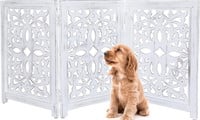 Wooden Pet Gates 24x18  3 Panel  Antique White