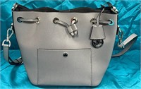 P - MICHAEL KORS GREY LEATHER SHOULDER BAG (P2)