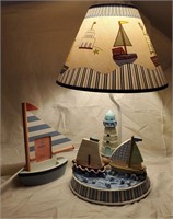 NAUTICAL SAILBOAT NURSERY LAMP & PICTURE FRAME