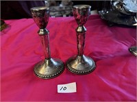 STERLING MAYFLOWER CANDLE HOLDERS