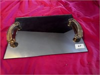MIRRORED TRAY WITH HANDLES