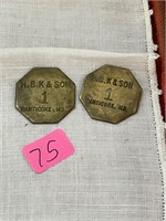 Antique H.B.K and Son Nanticoke MD Canning Tokens