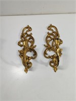 Vintage Syroco Gold Hollywood Regency Wall Sconce