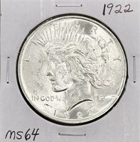 1922 Peace Dollar - ms64