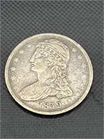 1839 Capped Busy Silver Half Dollar