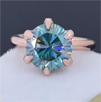 APPR $5500 Moissanite Ring 29 Ct 925 Silver