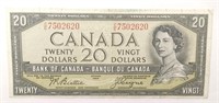 1954 Canadian 20 Bank Note Devils Face