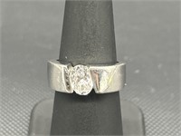 Sterling Silver and Cubic Zirconia Ring Size