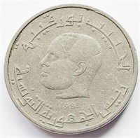 Tunisia 1/2 DINAR 1983 Habib B. coin 24mm