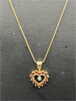Sterling Silver Gold Vermeil with Diamond Heart