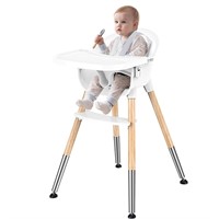Bellababy Wooden High Chair for Babies  White