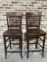 (2) Wooden Bar Chairs