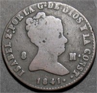 Spain Isabel ll 1841 8 Maradevis