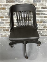 Charcoal Wooden Rolling Chair