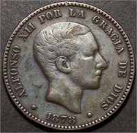 Spain 10 Centimos 1878