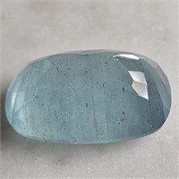 CERT 14.75 Ct Faceted Brazilian Blue Beryl, Cushio