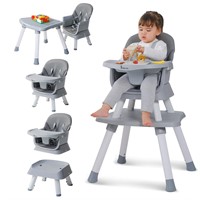 ZEBRATER 8 in 1 Baby Highchair (Grey)