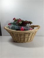 Large Basket with Artificial Flowers