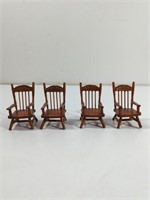 Vintage Doll House Wooden Spindle Arm Chairs