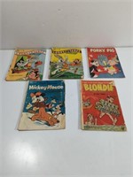 Vintage Dell Looney Tunes,Porky Pig, Mickey Mouse