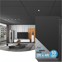 Art3d 10-Pack Tile 2ft x 4ft  Black