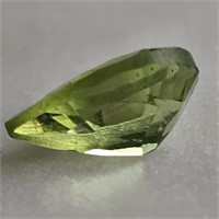 CERT 0.92 Ct Faceted Peridot Gemstone, Pear Shape,