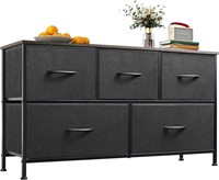 WLIVE Dresser 5 Drawers 11.8x39.4x21.7in Black