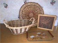 Basket, Wheat Trivot, and Serving Platter (plastic