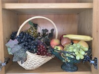 Wire Bowl and Basket of Fruit