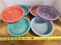 (6) Fiesta, Unmarked Low/Shallow Edge Soup Bowls