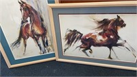 2 Signed Water Color Horses by C Ratafia