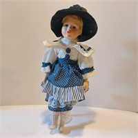 Blue Dress Porcelain Doll