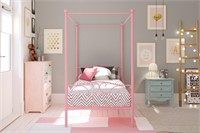 METAL CANOPY TWIN BED (MAY OR MAY NOT BE MISSING P