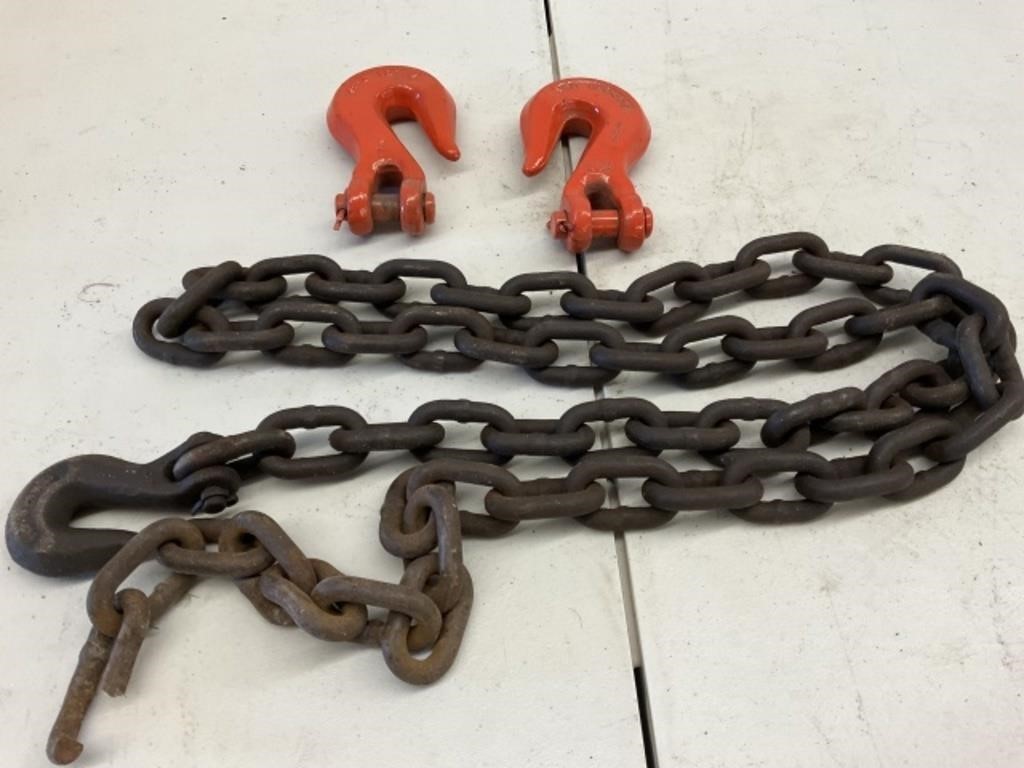 1/2” chain hooks, 6’ of 3/8 chain