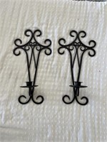 Wall iron candle holders