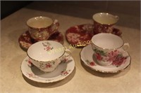 4 Cups & Saucers, one with side plate