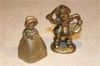 2 Brass Figurines, one is a bell 3.5H