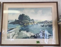 1959 Rob Clarke, Beach Watercolor Painting.