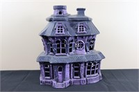 Lighted Purple Haunted House (12" Tall)