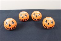 Set of 4 Small Jack-O-Lanterns (2.5" Tall)