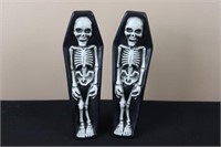 Pair of Skeletons in Coffins (7.25" Tall)